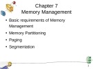 Lecture Operating system principles - Chapter 7: Memory management