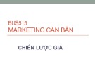 Bài giảng Marketing căn bản - Chiến lược giá