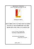 Luận văn Thạc sĩ Khoa học ngành Quản trị kinh doanh: Hoàn thiện công tác phân tích tài chính tại Công ty TNHH một thành viên công viên cây xanh Hà Nội