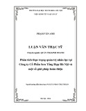 Luận văn Thạc sĩ Quản trị kinh doanh: Phân tích thực trạng quản trị nhân lực tại Công ty Cổ Phần Sơn Tổng Hợp Hà Nội và một số giải pháp hoàn thiện