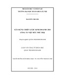 Luận văn thạc sĩ Quản trị kinh doanh: Xây dựng chiến lược kinh doanh cho Công ty Việt Đức Phú Thọ