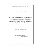 Luận văn Thạc sĩ Quản trị kinh doanh: Hạn chế rủi ro trong thanh toán quốc tế theo phương thức thư tín dụng (L/C) tại BIDV Quảng Ninh