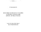 Luận văn Thạc sĩ Kỹ thuật: Hoàn thiện cơ chế quản lý tài chính tại trường Cao đẳng nghề Kinh tế - Kỹ thuật VINATEX