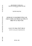 Luận văn Thạc sĩ Kỹ thuật: Đánh giá và giải pháp nâng cao chất lượng sản phẩm tại công ty điện tử LG Việt Nam