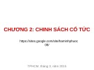 Bài giảng môn học Tài chính doanh nghiệp 3: Chương 2 - Đại học Công nghệ TP. HCM