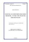 Tóm tắt luận văn Thạc sĩ Quản lý công: Thẩm tra, xác minh trong hoạt động thanh tra - từ thực tiễn Thanh tra tỉnh Thái Nguyên