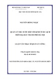 Luận văn Thạc sĩ Quản lý công: Quản lý nhà nước đối với kinh tế du lịch trên địa bàn thành phố Hà Nội