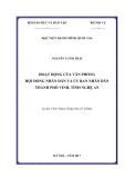 Luận văn Thạc sĩ Quản lý công: Hoạt động của Văn phòng Hội đồng nhân dân và Ủy ban nhân dân thành phố Vinh, tỉnh Nghệ An