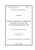 Luận văn Thạc sĩ Quản lý công: Tổ chức và hoạt động của chính quyền huyện miền núi - từ thực tiễn huyện Hoành Bồ, tỉnh Quảng Ninh