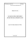 Luận văn Thạc sĩ Quản lý công: Xây dựng nông thôn mới ở huyện Mỹ Hào tỉnh Hưng Yên