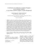 Contributions of collaborative academic programs on developing countries: A case study of master program of public management