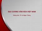 Bài giảng Đại cương văn hóa Việt Nam - Bài 3: Diễn trình lịch sử văn hóa Việt Nam