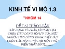 Đề tài: Xây dựng và phân tích sự lựa chọn tiêu dùng tối ưu của một người tiêu dùng trong việc lựa chọn các hàng hóa tại một thời điểm nhất định