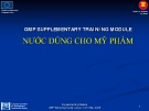 Bài thuyết trình GMP supplementary training module: Nước dùng cho mỹ phẫm