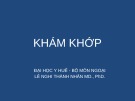 Bài giảng khám khớp - Đại học Y Huế