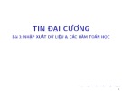 Bài giảng Tin học đại cương: Bài 3 - Bùi Thị Thu Cúc