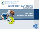 Bài giảng Nhập môn lập trình: Giới thiệu ngôn ngữ lập trình C- ThS. Đặng Đình Phương