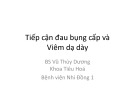 Bài giảng Tiếp cận đau bụng cấp và viêm dạ dày - BS. Vũ Thùy Dương