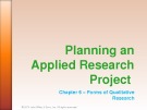 Lecture Planning an applied research project in hospitality, tourism, and sports: Chapter 6 - Mayo