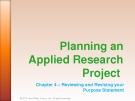 Lecture Planning an applied research project in hospitality, tourism, and sports: Chapter 4 - Mayo