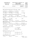 Đề kiểm tra HK 1 môn Toán lớp 12 năm 2017 - Sở GD&ĐT Kiên Giang - Mã đề 102