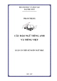 Luận án tiến sĩ ngôn ngữ học: Câu đảo ngữ tiếng Anh và tiếng Việt