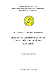 Đề tài nghiên cứu khoa học cấp trường: Khảo sát thành phần dinh dưỡng trong thức ăn của dê thịt ở An Giang