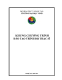 Khung chương trình đào tạo trình độ thạc sĩ