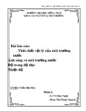 Bài báo cáo: Tính chất vật lý của môi trường nước