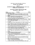 Đáp án đề thi tốt nghiệp cao đẳng nghề khoá 3 (2009 - 2012) nghề Quản trị khách sạn môn Lý thuyết chuyên môn nghề - Mã đề thi: DA QTKS - LT07