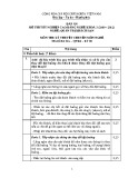 Đáp án đề thi tốt nghiệp cao đẳng nghề khoá 3 (2009 - 2012) nghề Quản trị khách sạn môn Lý thuyết chuyên môn nghề - Mã đề thi: DA QTKS - LT08