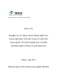 Báo cáo: Nghiệp vụ ủy thác hoạt động hợp tác song phương với Việt Nam về chuyển giao quốc tế công nghệ bảo vệ môi trường kiểu cùng có lợi năm 2016