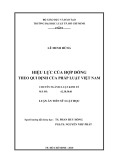 Luận án Tiến sỹ Luật học: Hiệu lực của hợp đồng theo qui định của pháp luật Việt Nam