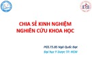 Bài giảng Chia sẻ kinh nghiệm nghiên cứu khoa học