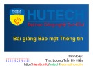 Bài giảng Bảo mật thông tin - Bài 1: Tổng quan về bảo mật thông tin