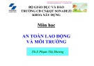 Bài giảng An toàn lao động và môi trường - Chương 5: Môi trường