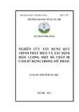 Luận án tiến sĩ dược học: Nghiên cứu xây dựng quy trình phát hiện và xác định hàm lượng một số chất bị cấm sử dụng trong mỹ phẩm