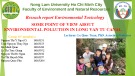 Reseach report Environmental Toxicology: Some point of view about  environmental pollution in long van tu canal