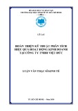 Luận văn thạc sĩ kinh tế: Hoàn thiện kỹ thuật phân tích hiệu quả hoạt động kinh doanh tại công ty TNHH Việt Đức