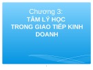 Bài giảng Chương 3: Tâm lý học trong giao tiếp kinh doanh