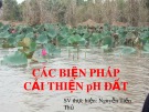 Bài thuyết trình: Các biện pháp cải thiện pH đất