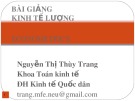 Bài giảng Kinh tế lượng: Chương Mở đầu - Nguyễn Thị Thùy Trang