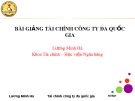 Bài giảng Tài chính công ty đa quốc gia: Chương 1 - Lương Minh Hà