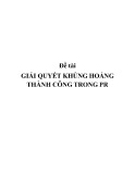 Tiểu luận: Giải quyết khủng hoảng thành công trong PR