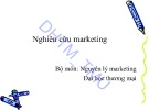 Bài giảng Nghiên cứu marketing - ĐH Thương Mại