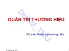 Bài giảng Quản trị thương hiệu - ĐH Thương Mại