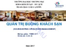 Bài giảng Quản trị buồng khách sạn - ĐH Thương Mại