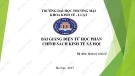 Bài giảng Chính sách kinh tế xã hội - ĐH Thương Mại