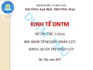 Bài giảng Kinh tế nguồn nhân lực - ĐH Thương Mại