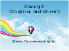 Bài giảng Tài chính vi mô: Chương 3 - ĐH Thương Mại